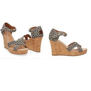 LIKE NEW Toms | Sienna Cork Wedge Strappy Sandal